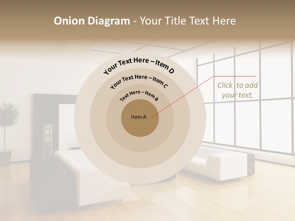 A Living Room With White Furniture And A Flat Screen Tv PowerPoint Template
