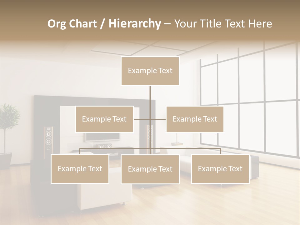 A Living Room With White Furniture And A Flat Screen Tv PowerPoint Template