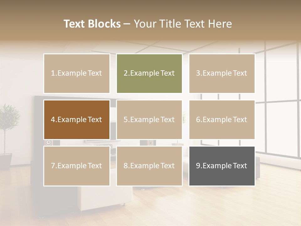 A Living Room With White Furniture And A Flat Screen Tv PowerPoint Template