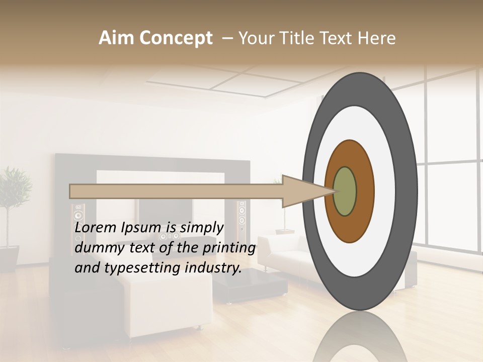 A Living Room With White Furniture And A Flat Screen Tv PowerPoint Template