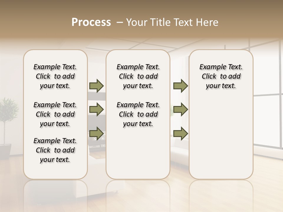 A Living Room With White Furniture And A Flat Screen Tv PowerPoint Template