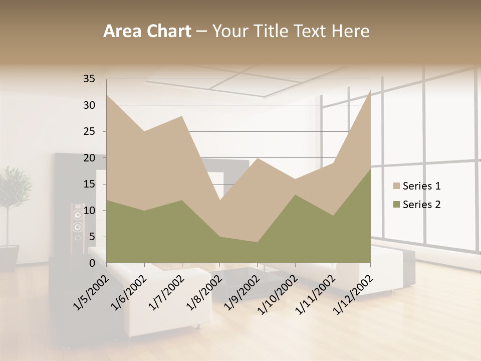 A Living Room With White Furniture And A Flat Screen Tv PowerPoint Template