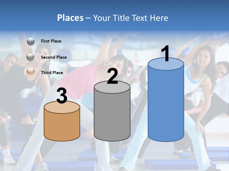 A Group Of Women Doing Yoga In A Gym PowerPoint Template