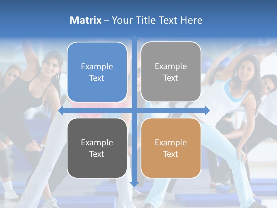 A Group Of Women Doing Yoga In A Gym PowerPoint Template