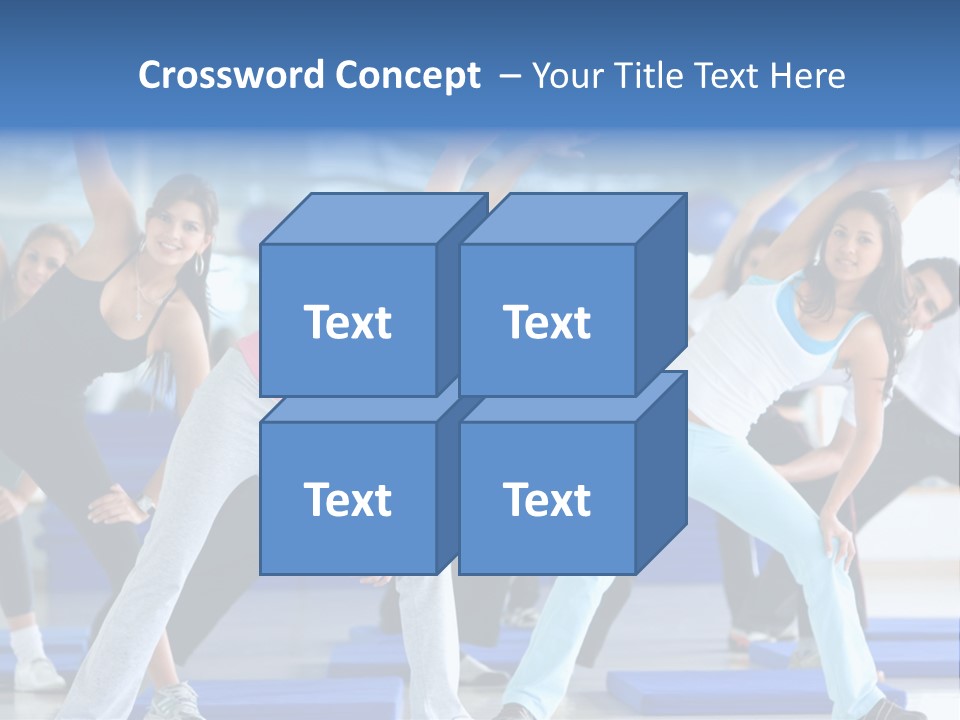 A Group Of Women Doing Yoga In A Gym PowerPoint Template