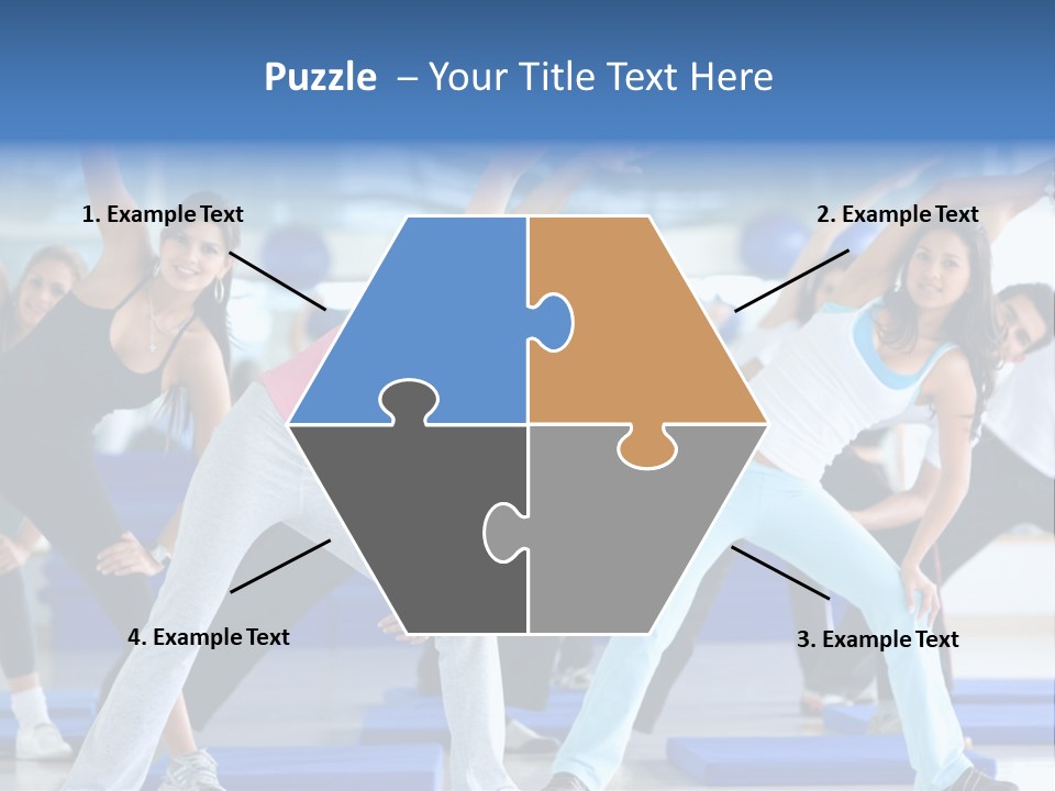 A Group Of Women Doing Yoga In A Gym PowerPoint Template