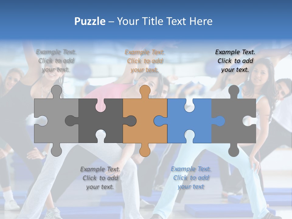 A Group Of Women Doing Yoga In A Gym PowerPoint Template