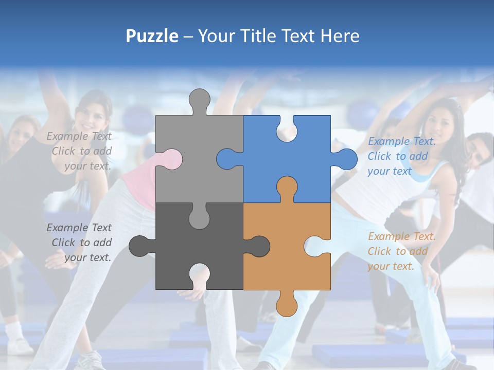 A Group Of Women Doing Yoga In A Gym PowerPoint Template