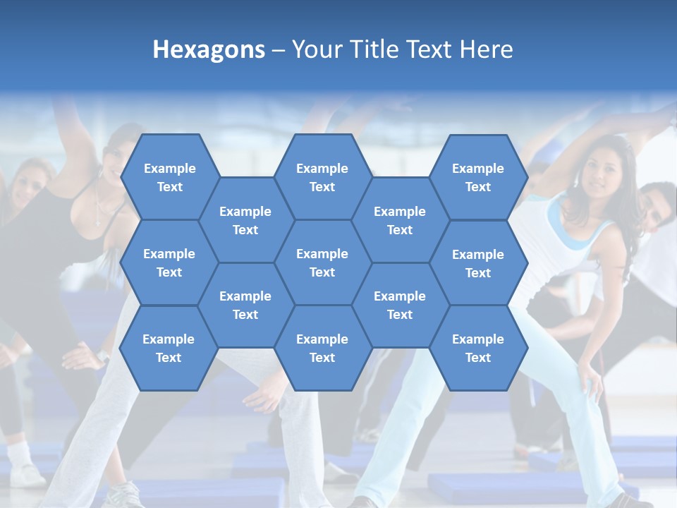 A Group Of Women Doing Yoga In A Gym PowerPoint Template