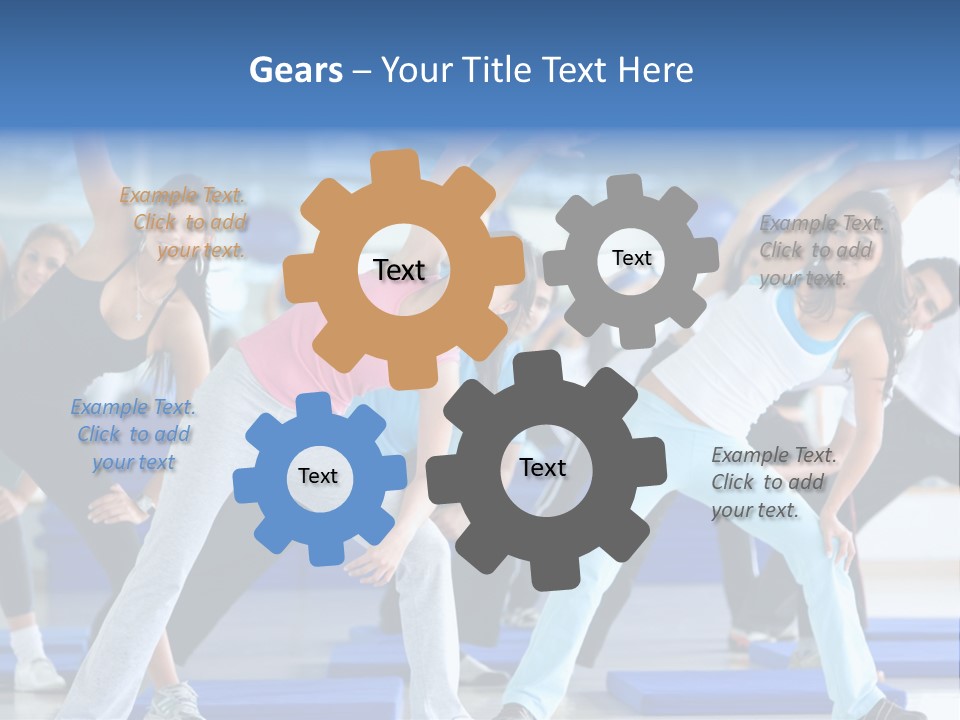 A Group Of Women Doing Yoga In A Gym PowerPoint Template