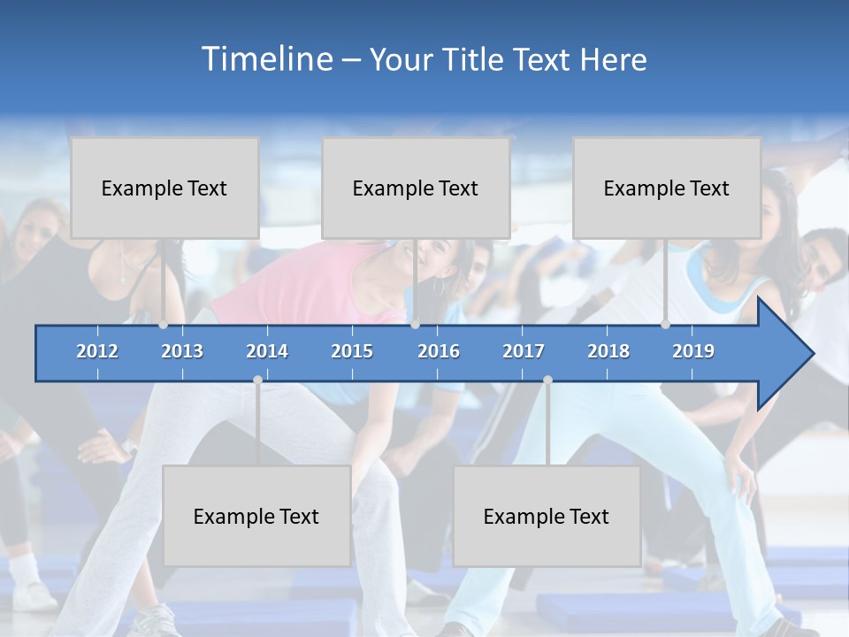 A Group Of Women Doing Yoga In A Gym PowerPoint Template