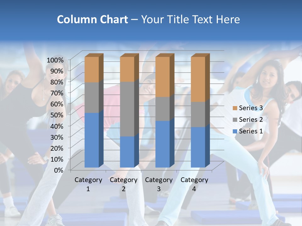 A Group Of Women Doing Yoga In A Gym PowerPoint Template