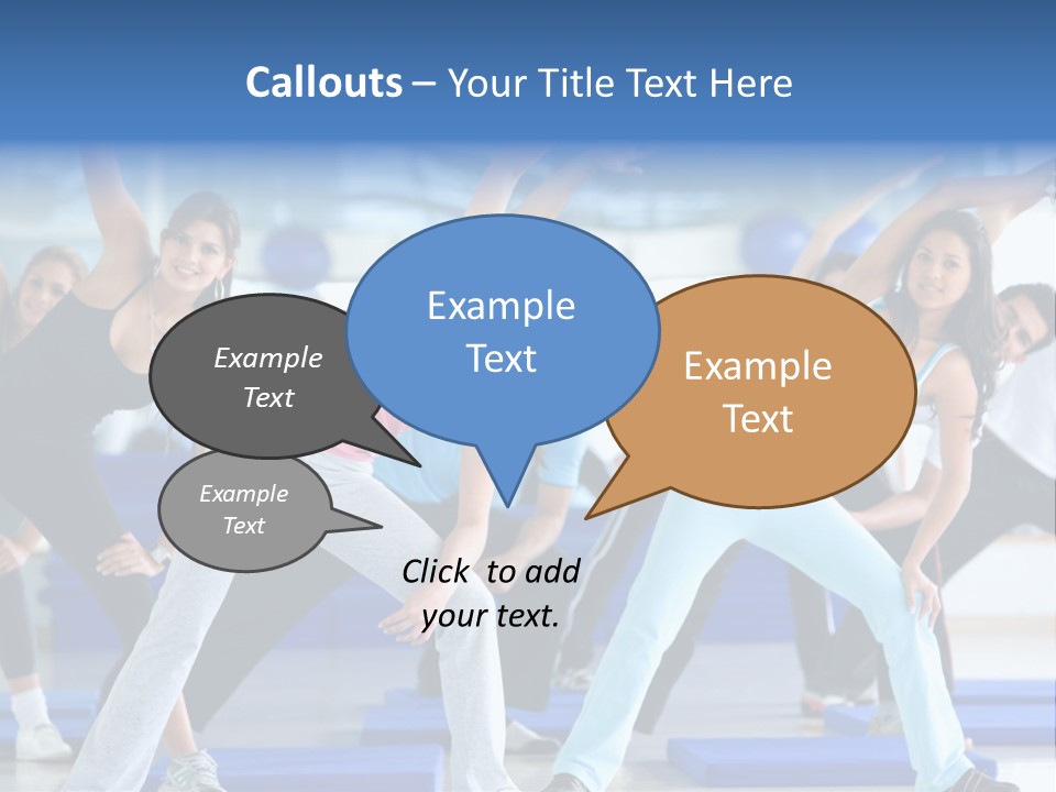 A Group Of Women Doing Yoga In A Gym PowerPoint Template