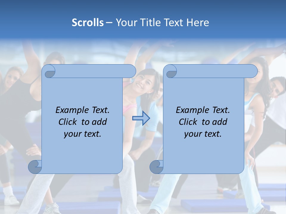 A Group Of Women Doing Yoga In A Gym PowerPoint Template