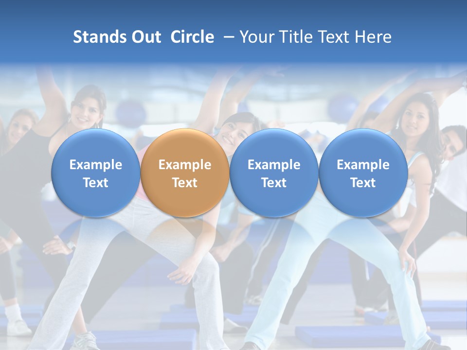 A Group Of Women Doing Yoga In A Gym PowerPoint Template