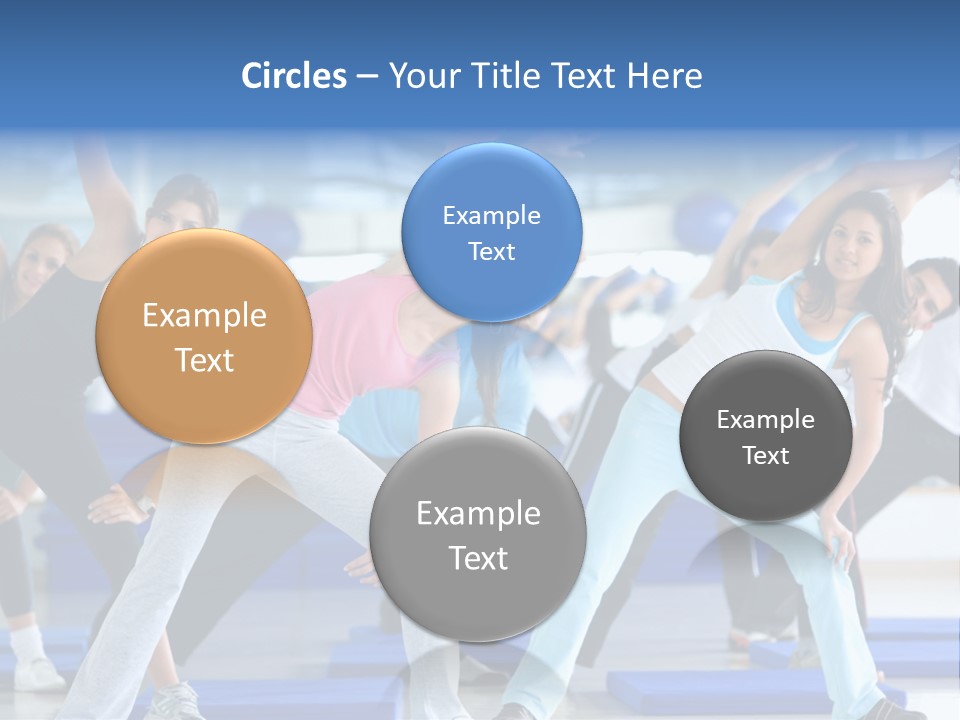 A Group Of Women Doing Yoga In A Gym PowerPoint Template