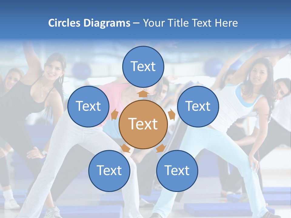 A Group Of Women Doing Yoga In A Gym PowerPoint Template