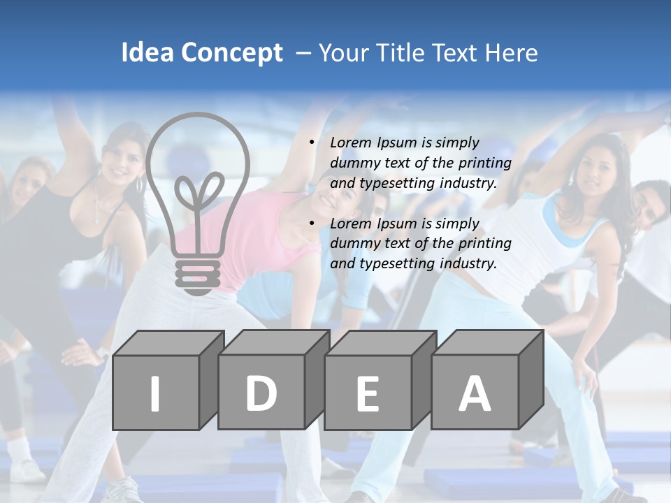 A Group Of Women Doing Yoga In A Gym PowerPoint Template