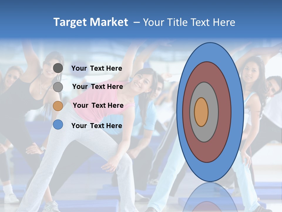 A Group Of Women Doing Yoga In A Gym PowerPoint Template