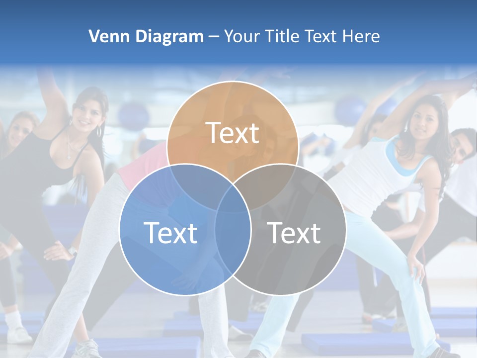 A Group Of Women Doing Yoga In A Gym PowerPoint Template