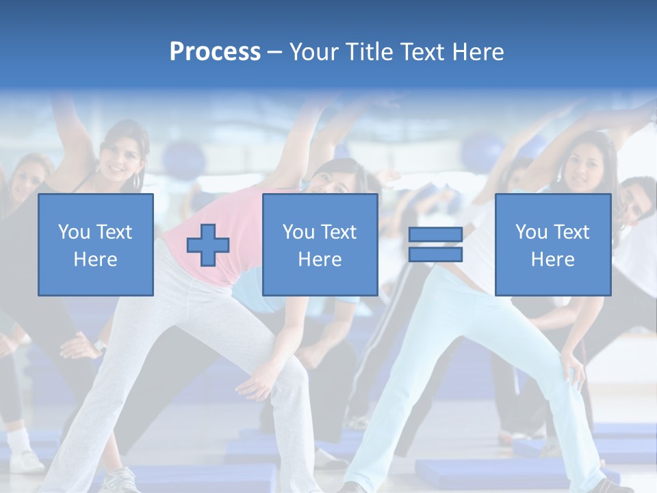 A Group Of Women Doing Yoga In A Gym PowerPoint Template