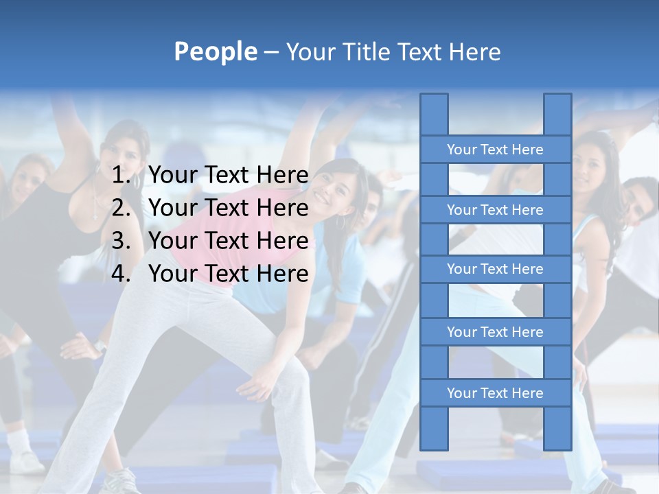 A Group Of Women Doing Yoga In A Gym PowerPoint Template