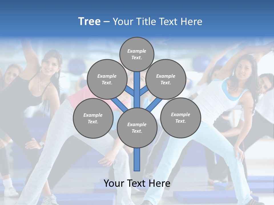 A Group Of Women Doing Yoga In A Gym PowerPoint Template