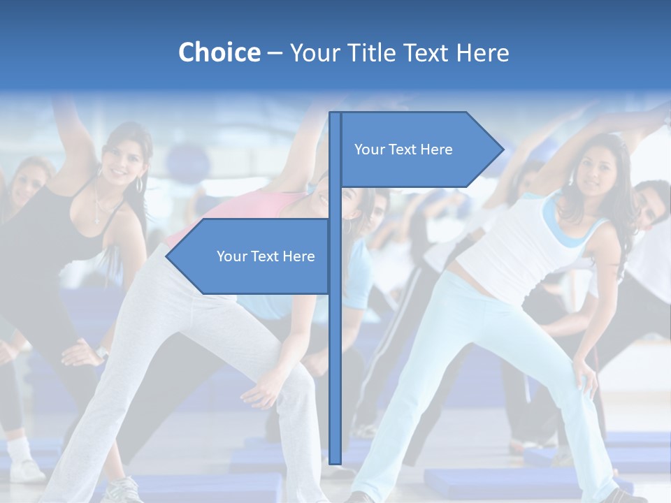 A Group Of Women Doing Yoga In A Gym PowerPoint Template