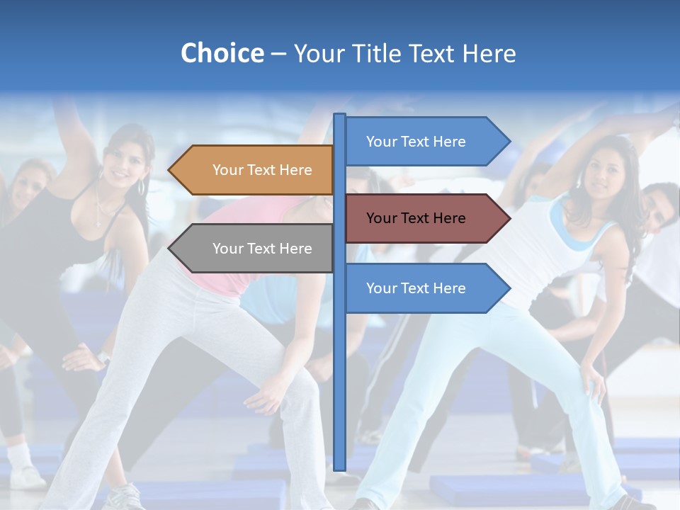 A Group Of Women Doing Yoga In A Gym PowerPoint Template