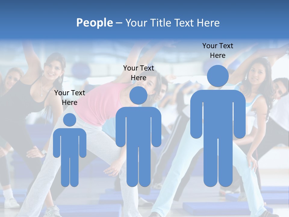 A Group Of Women Doing Yoga In A Gym PowerPoint Template