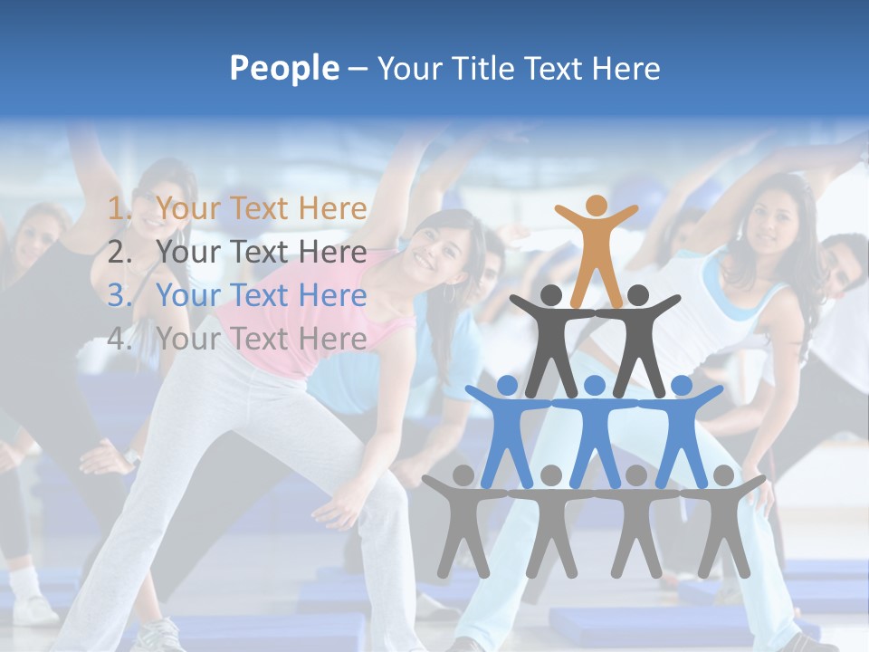 A Group Of Women Doing Yoga In A Gym PowerPoint Template