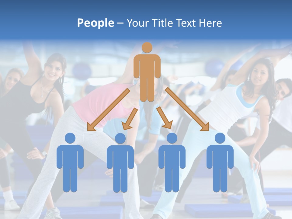 A Group Of Women Doing Yoga In A Gym PowerPoint Template