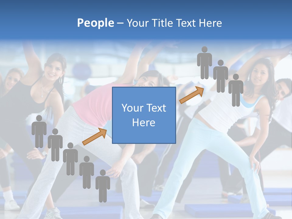 A Group Of Women Doing Yoga In A Gym PowerPoint Template