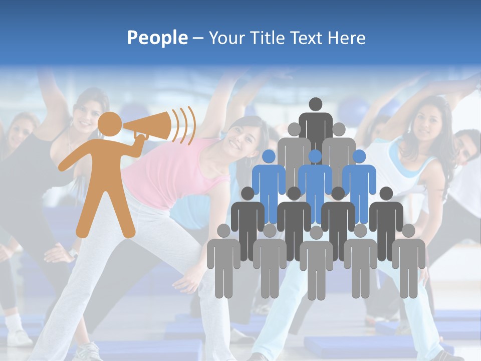 A Group Of Women Doing Yoga In A Gym PowerPoint Template