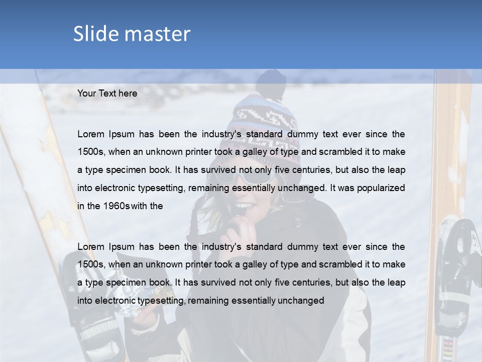 A Woman Sitting In The Snow With Skis On Her Feet PowerPoint Template