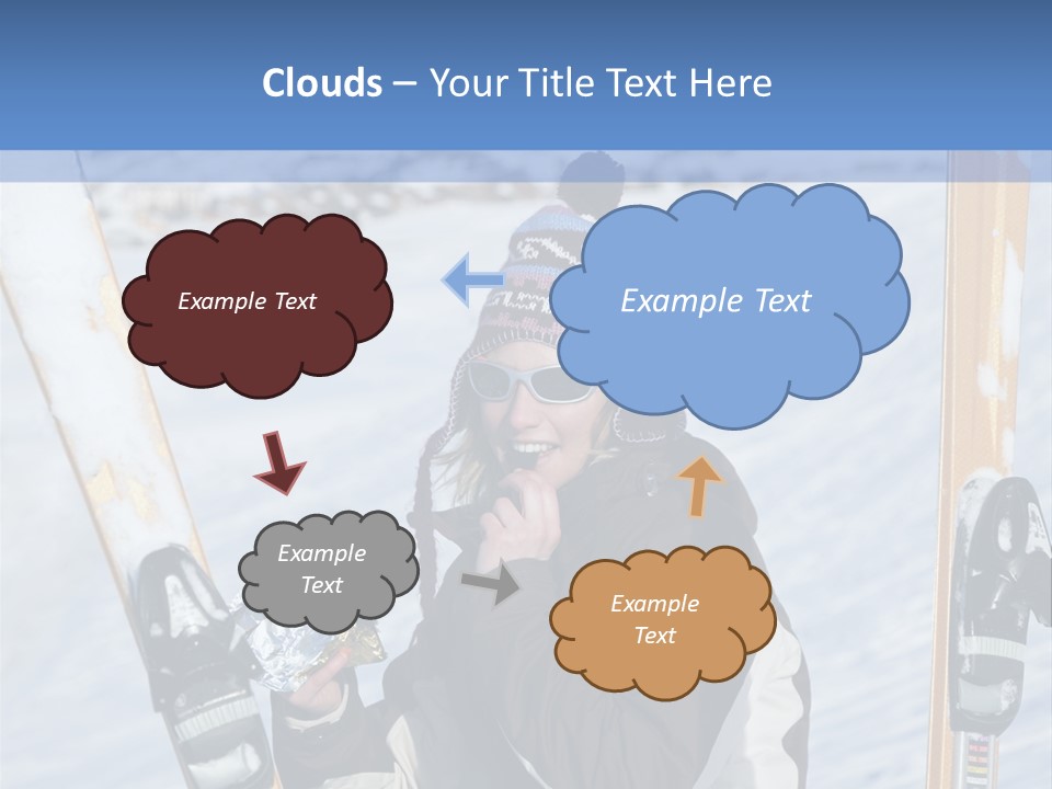 A Woman Sitting In The Snow With Skis On Her Feet PowerPoint Template