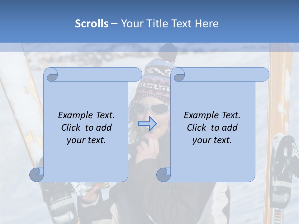 A Woman Sitting In The Snow With Skis On Her Feet PowerPoint Template