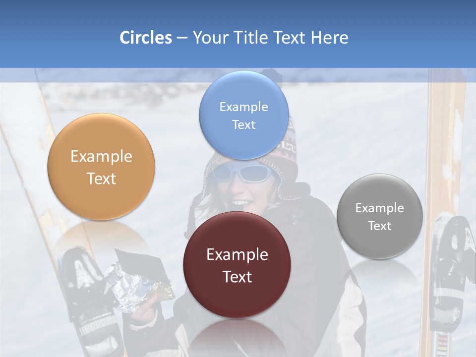 A Woman Sitting In The Snow With Skis On Her Feet PowerPoint Template