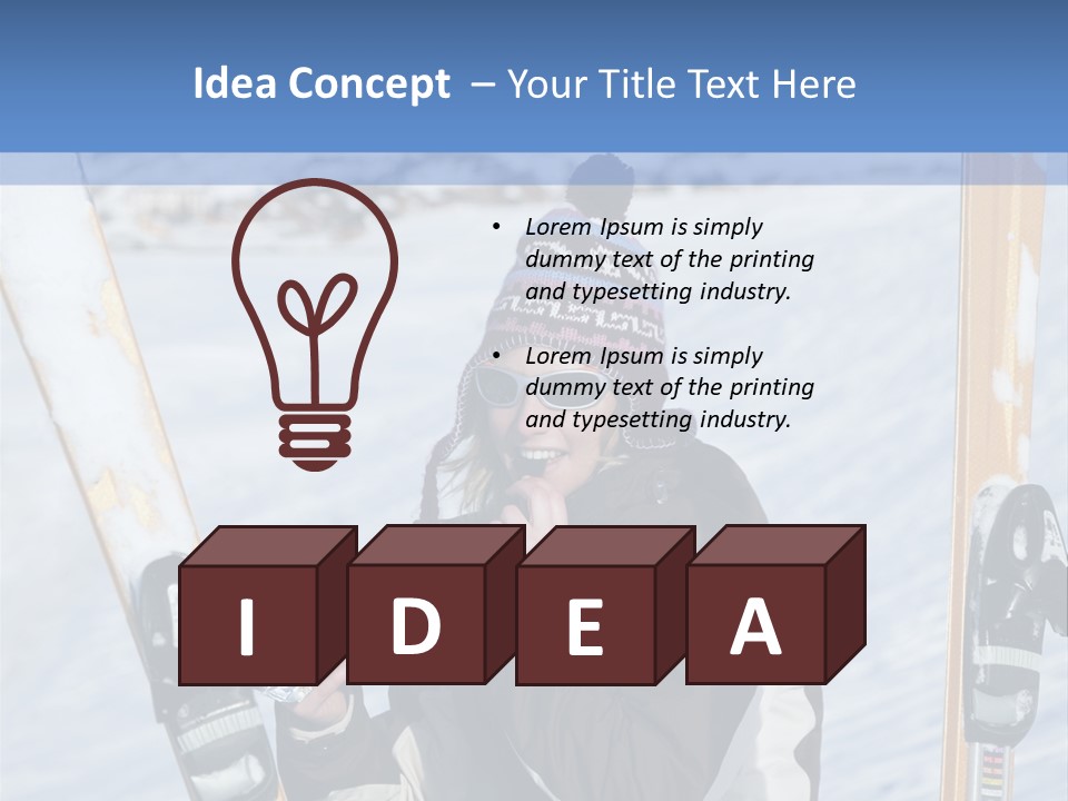 A Woman Sitting In The Snow With Skis On Her Feet PowerPoint Template