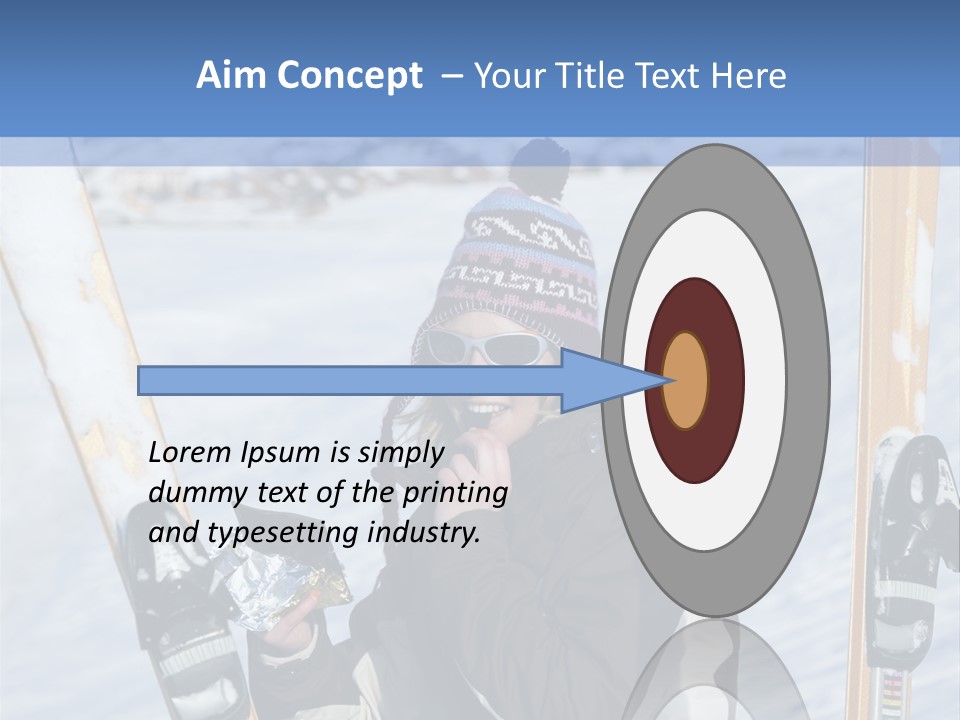 A Woman Sitting In The Snow With Skis On Her Feet PowerPoint Template