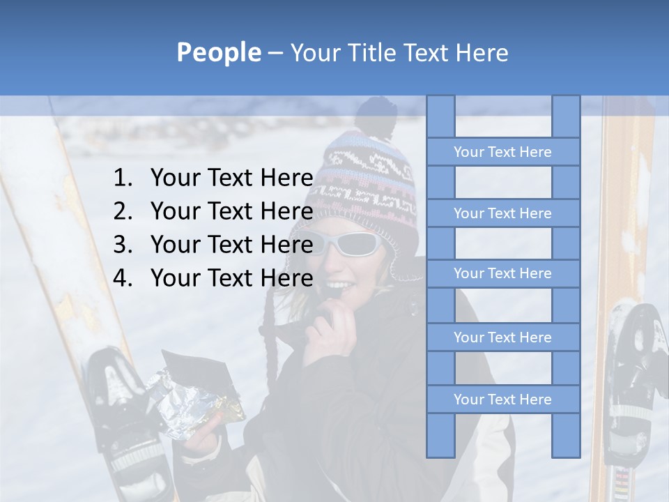 A Woman Sitting In The Snow With Skis On Her Feet PowerPoint Template