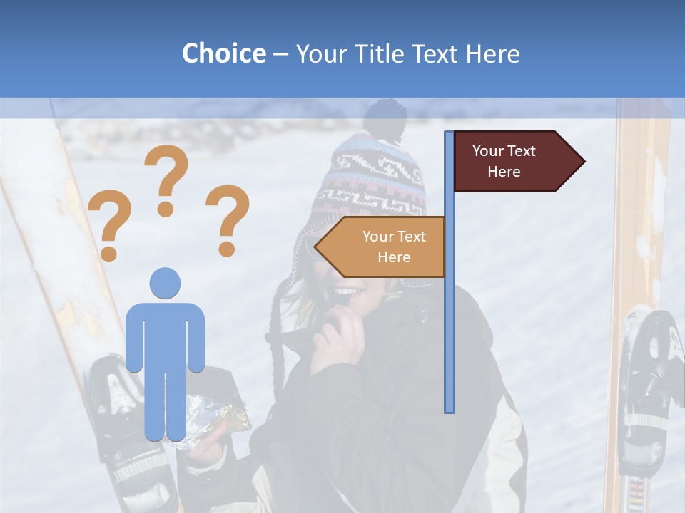 A Woman Sitting In The Snow With Skis On Her Feet PowerPoint Template