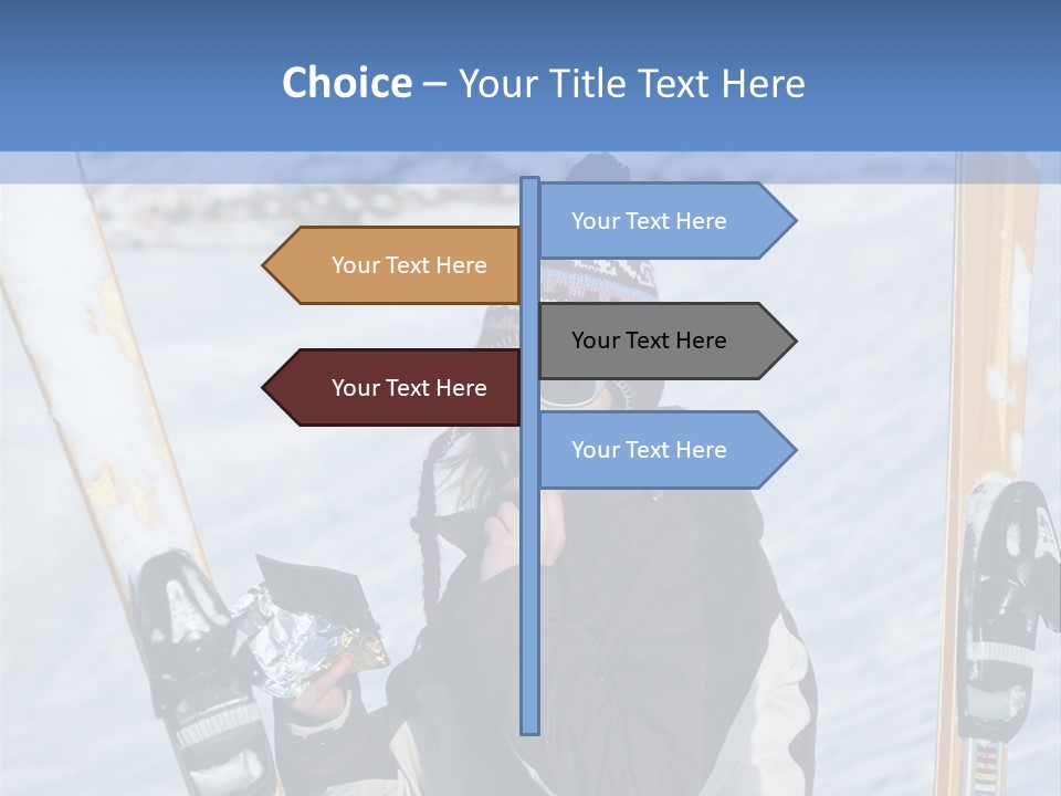 A Woman Sitting In The Snow With Skis On Her Feet PowerPoint Template