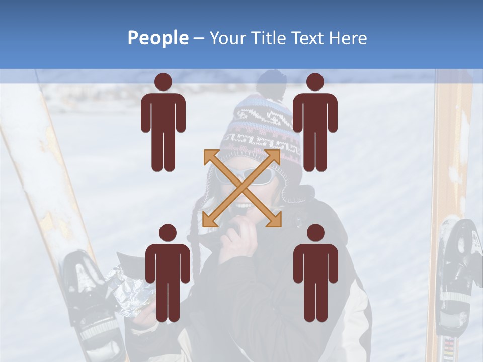 A Woman Sitting In The Snow With Skis On Her Feet PowerPoint Template