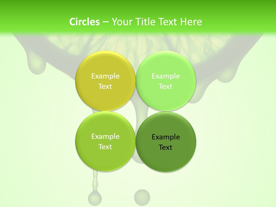 A Slice Of Lime With Drops Of Water On A Green Background PowerPoint Template