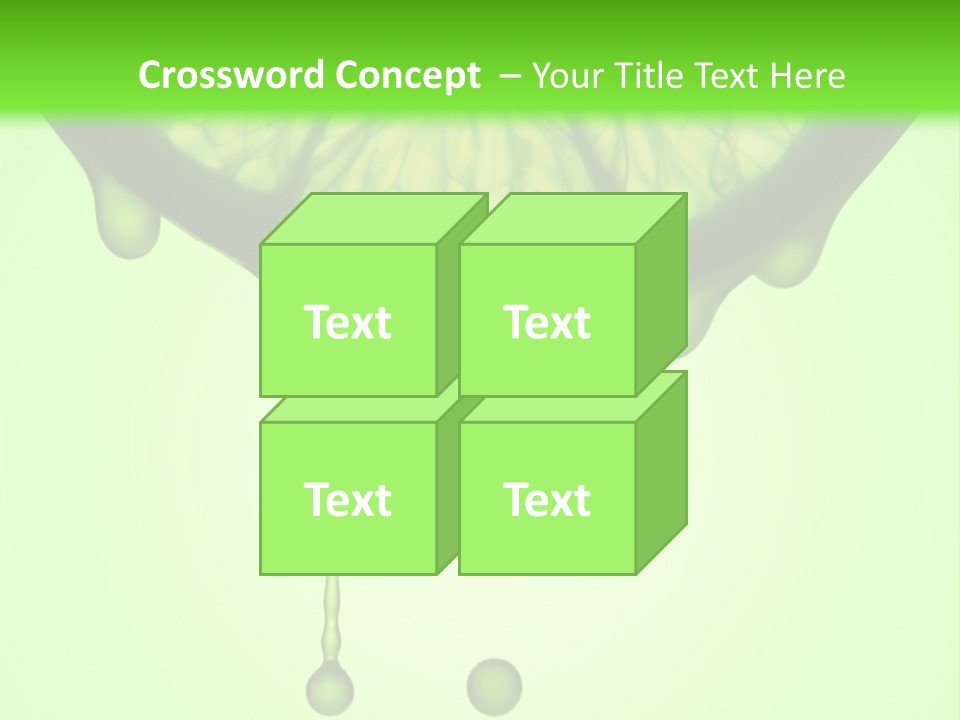 A Slice Of Lime With Drops Of Water On A Green Background PowerPoint Template