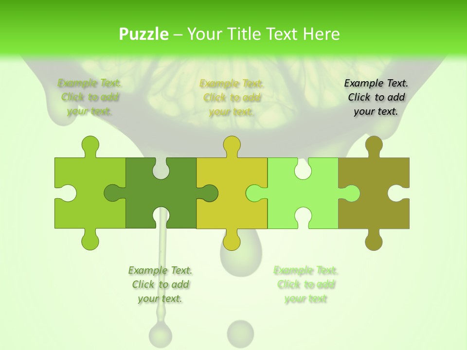 A Slice Of Lime With Drops Of Water On A Green Background PowerPoint Template