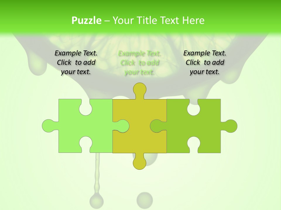 A Slice Of Lime With Drops Of Water On A Green Background PowerPoint Template