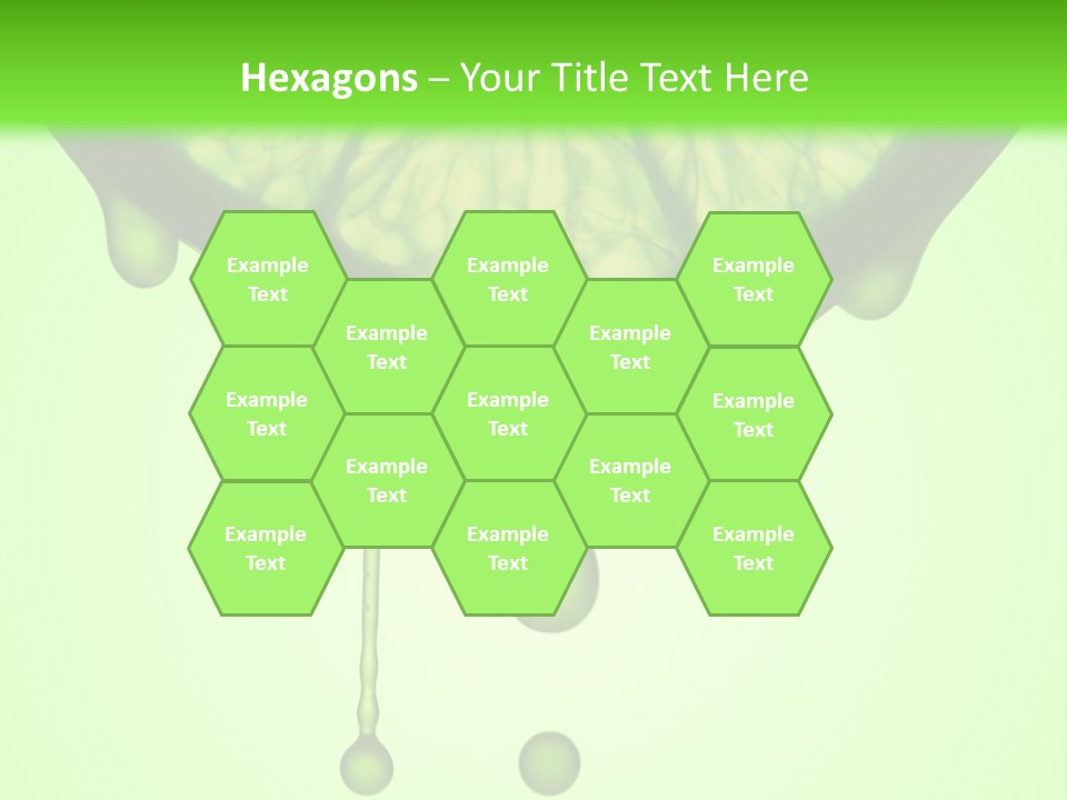 A Slice Of Lime With Drops Of Water On A Green Background PowerPoint Template