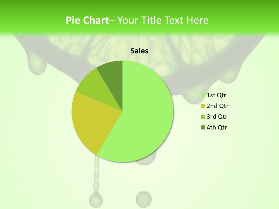 A Slice Of Lime With Drops Of Water On A Green Background PowerPoint Template